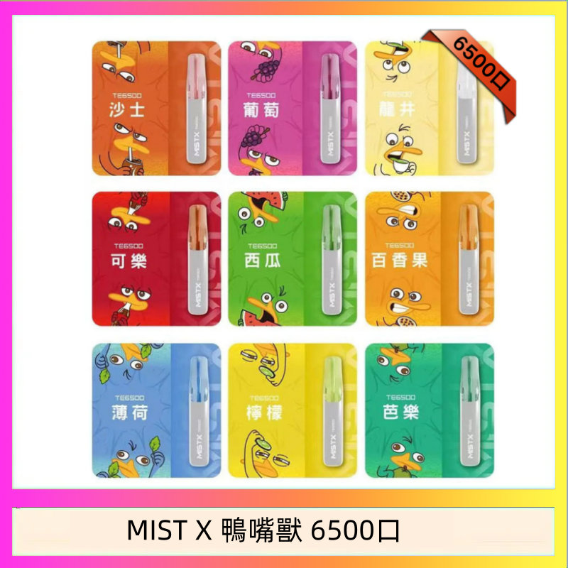 MIST X 鴨嘴獸 6500口 MIST X 鴨嘴獸 6500口一次性拋棄式電子煙|陶瓷芯更穩定